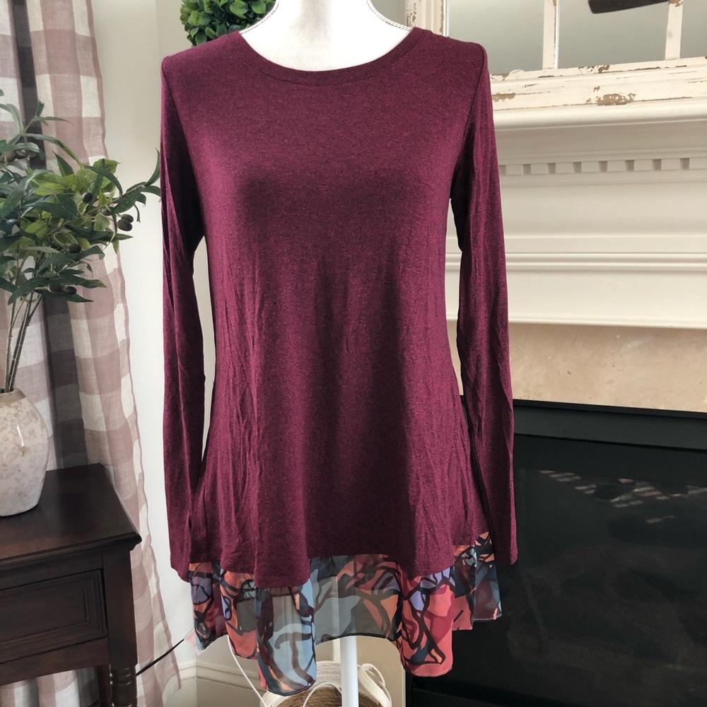 LOGO Lori Goldstein XS Long Sleeve Top